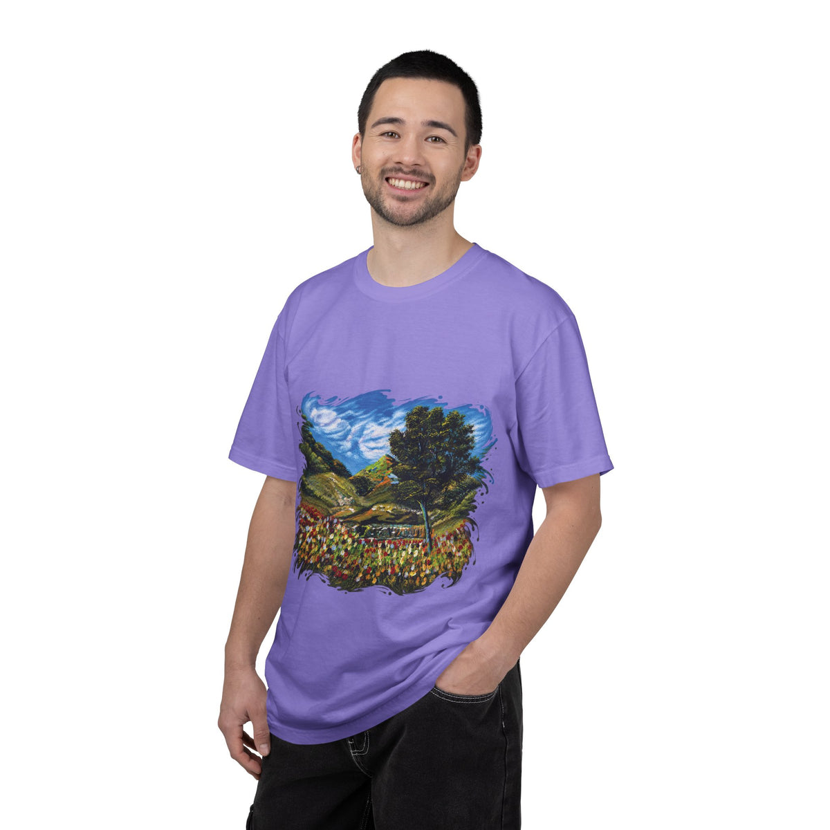 Where the Meadows Meet the Sky | حيث تلتقي المروج بالسماء — Ali Hadid Art T-Shirt