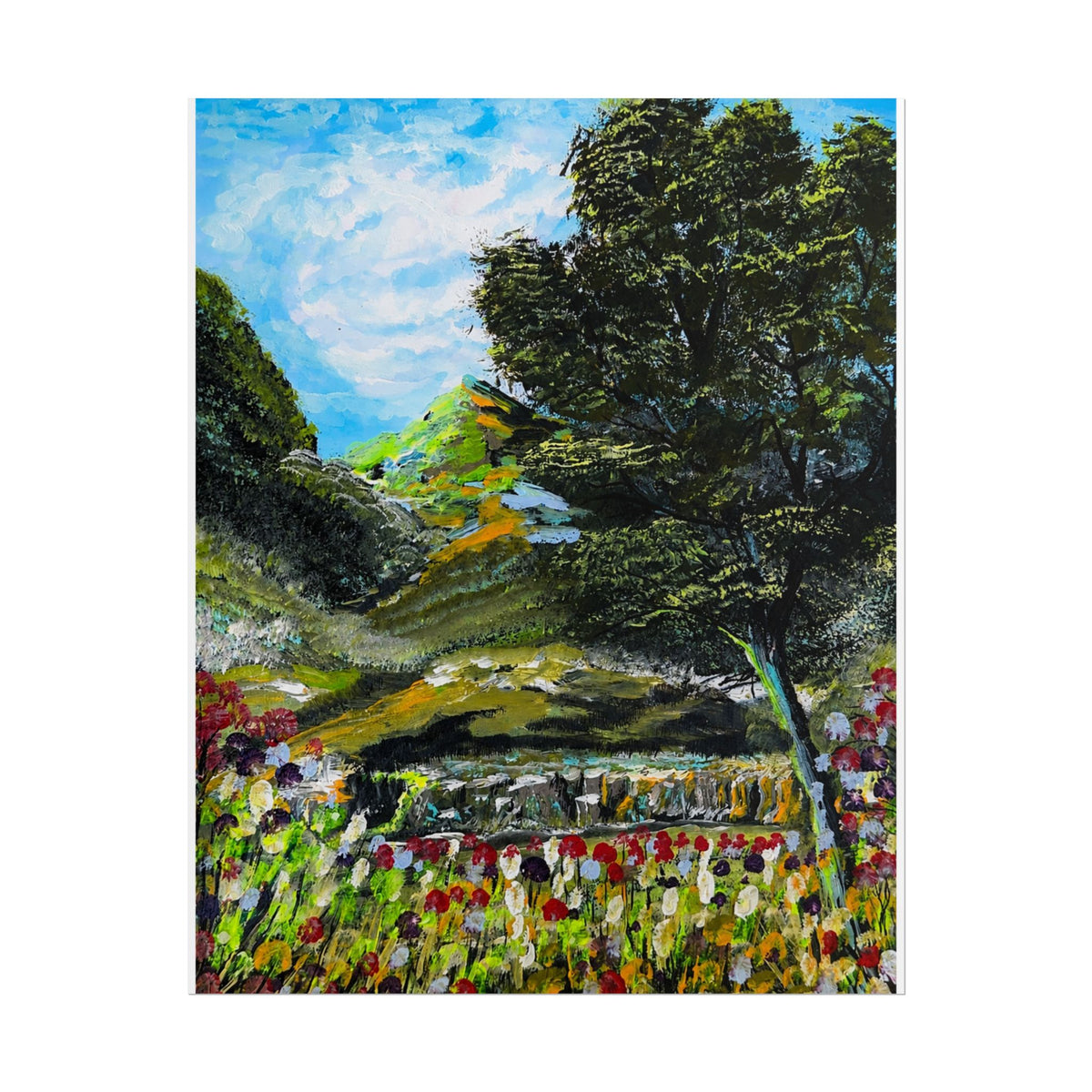 Where the Meadows Meet the Sky | حيث تلتقي المروج بالسماء — Ali Hadid Art Rolled Poster