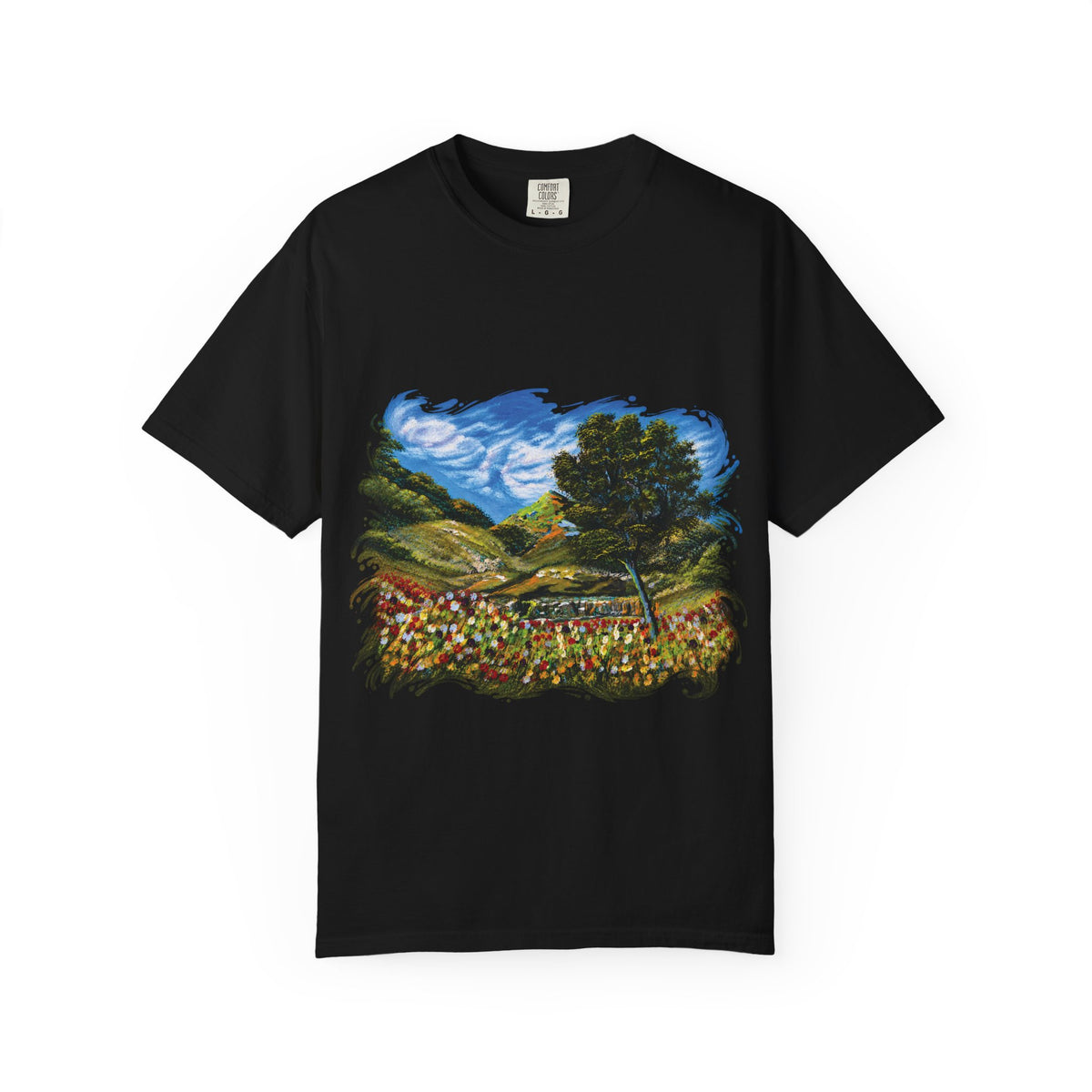 Where the Meadows Meet the Sky | حيث تلتقي المروج بالسماء — Ali Hadid Art T-Shirt