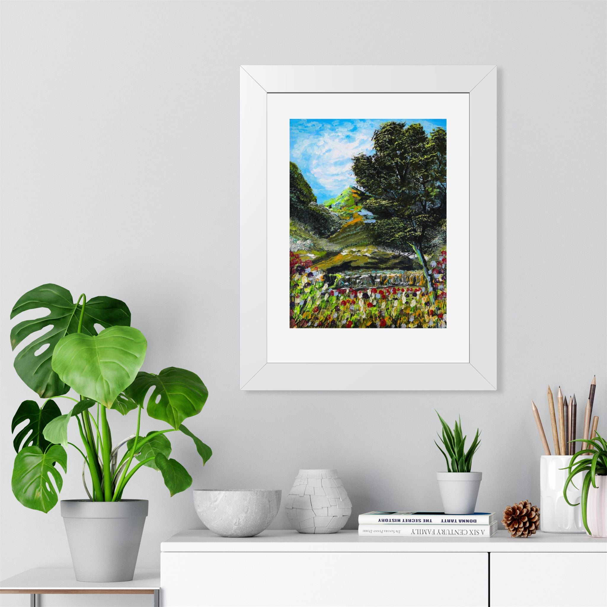 Where the Meadows Meet the Sky | حيث تلتقي المروج بالسماء — Ali Hadid Framed Art Poster