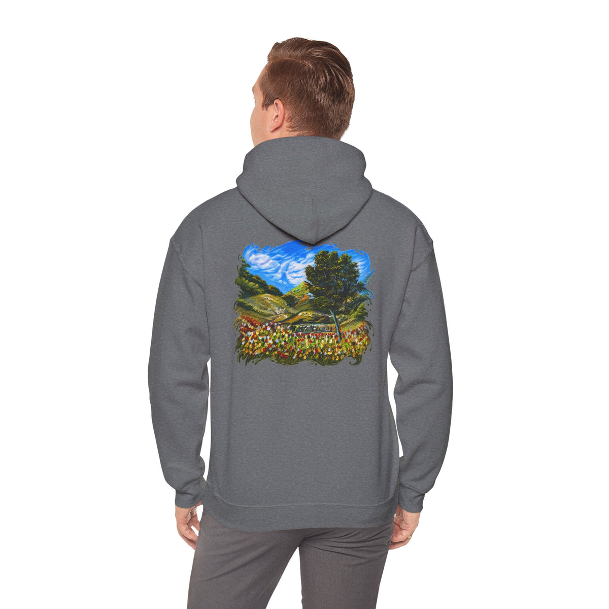 Where the Meadows Meet the Sky | حيث تلتقي المروج بالسماء — Ali Hadid Art Hoodie