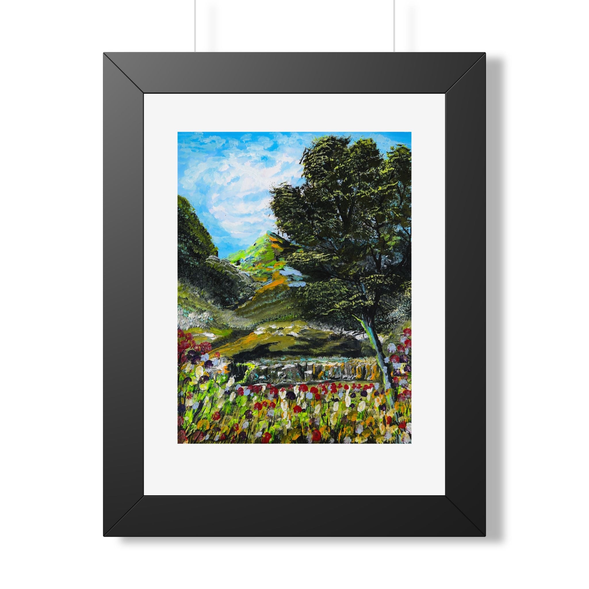 Where the Meadows Meet the Sky | حيث تلتقي المروج بالسماء — Ali Hadid Framed Art Poster