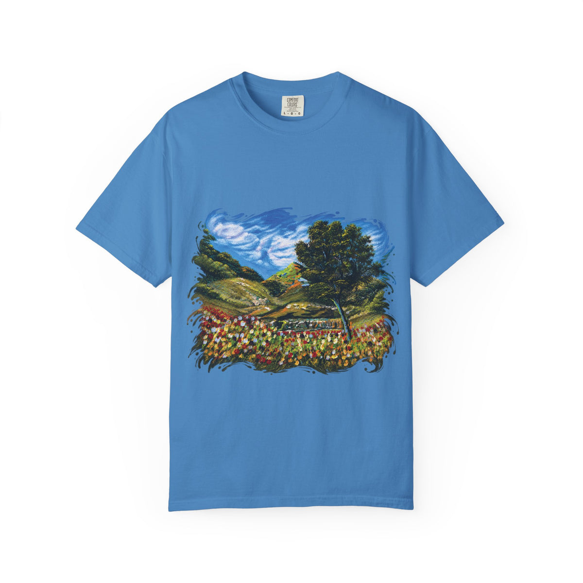Where the Meadows Meet the Sky | حيث تلتقي المروج بالسماء — Ali Hadid Art T-Shirt