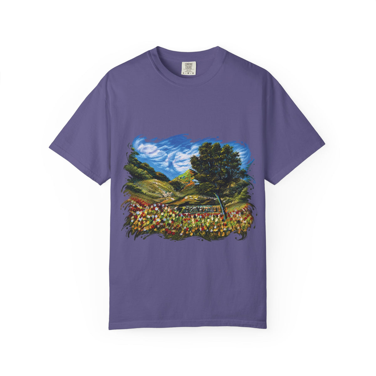Where the Meadows Meet the Sky | حيث تلتقي المروج بالسماء — Ali Hadid Art T-Shirt