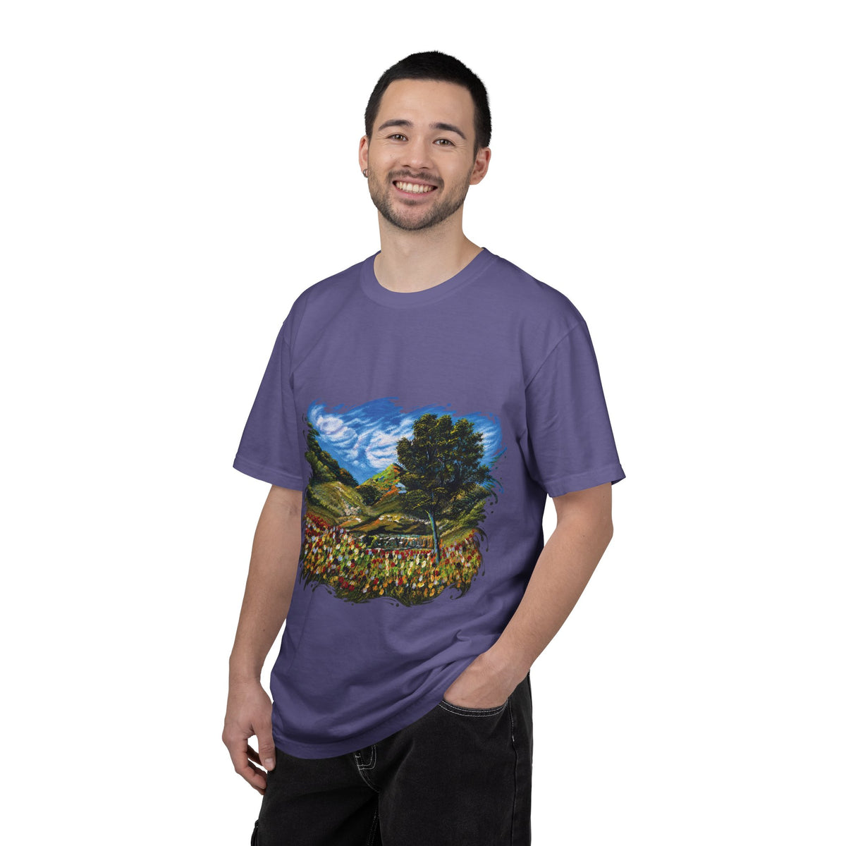 Where the Meadows Meet the Sky | حيث تلتقي المروج بالسماء — Ali Hadid Art T-Shirt
