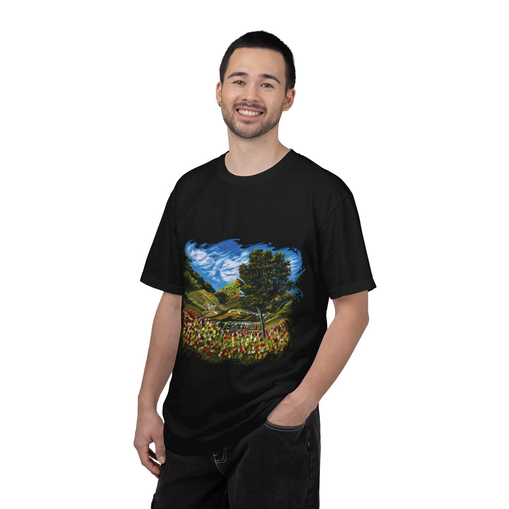 Where the Meadows Meet the Sky | حيث تلتقي المروج بالسماء — Ali Hadid Art T-Shirt