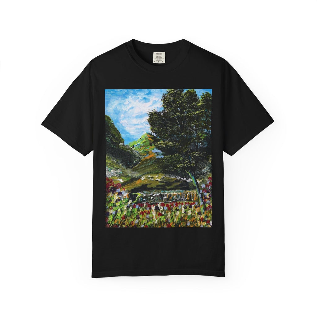 Where the Meadows Meet the Sky | حيث تلتقي المروج بالسماء — Ali Hadid Art T-Shirt