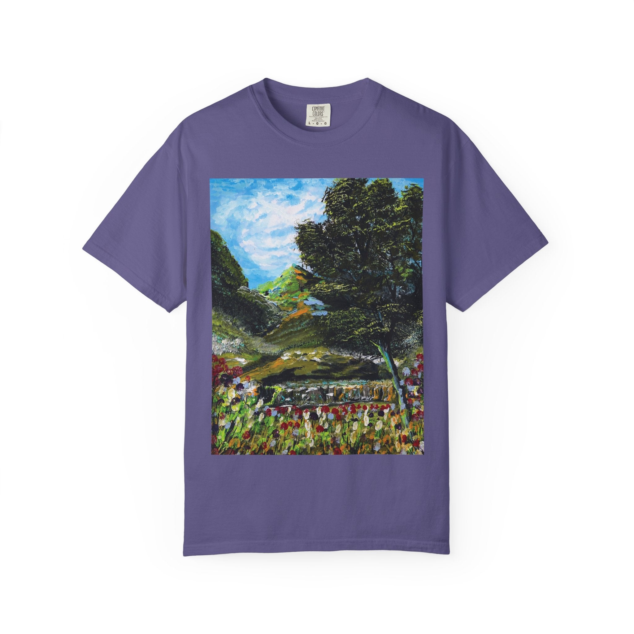 Where the Meadows Meet the Sky | حيث تلتقي المروج بالسماء — Ali Hadid Art T-Shirt