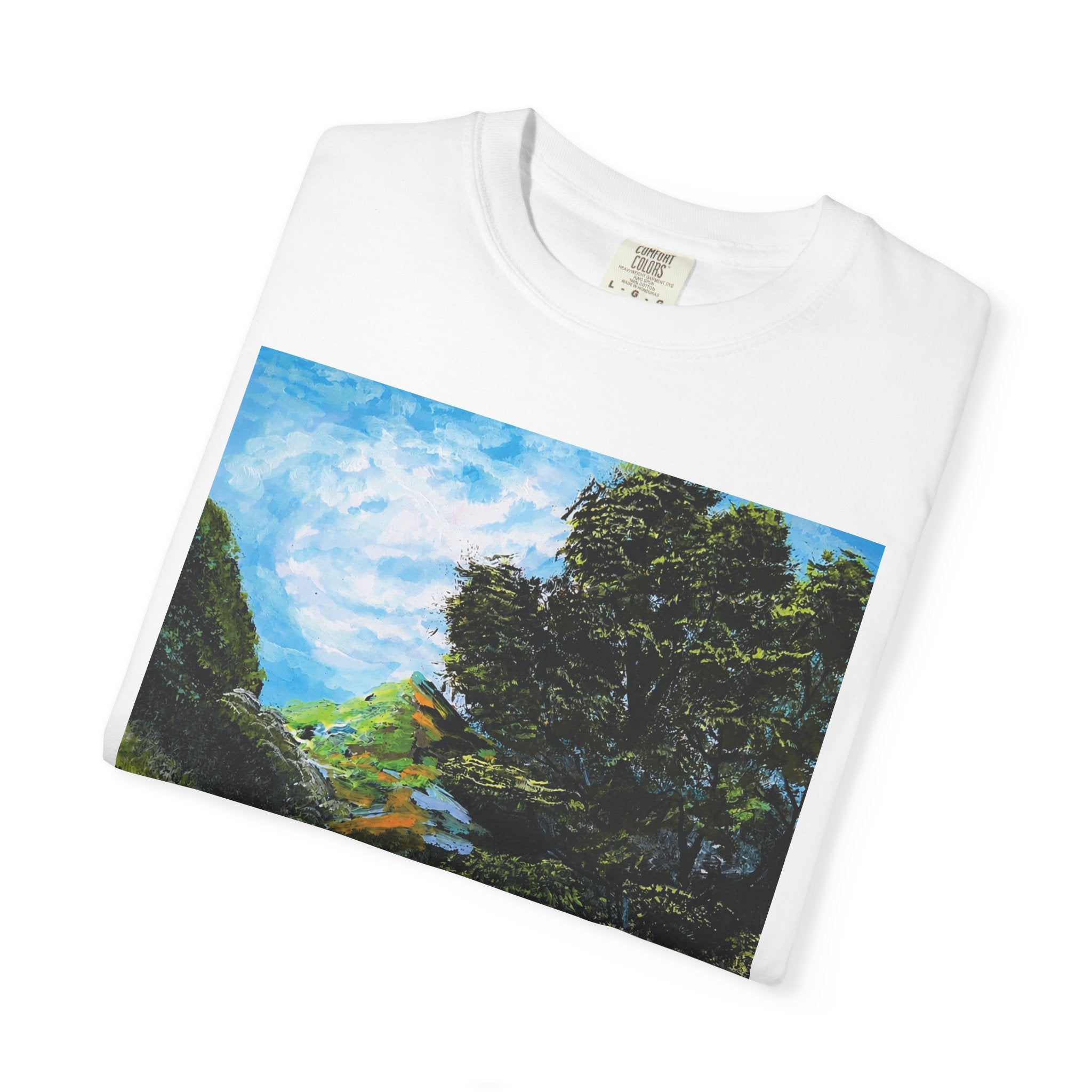Where the Meadows Meet the Sky | حيث تلتقي المروج بالسماء — Ali Hadid Art T-Shirt