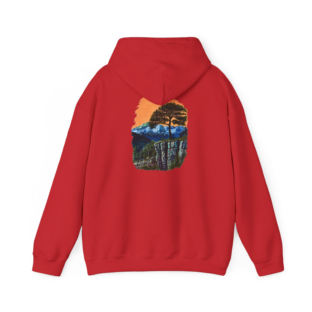 Scenic Mountain Sunset Hoodie — Nature Trail Graphic Pullover