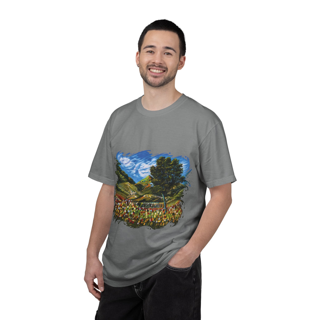 Where the Meadows Meet the Sky | حيث تلتقي المروج بالسماء — Ali Hadid Art T-Shirt