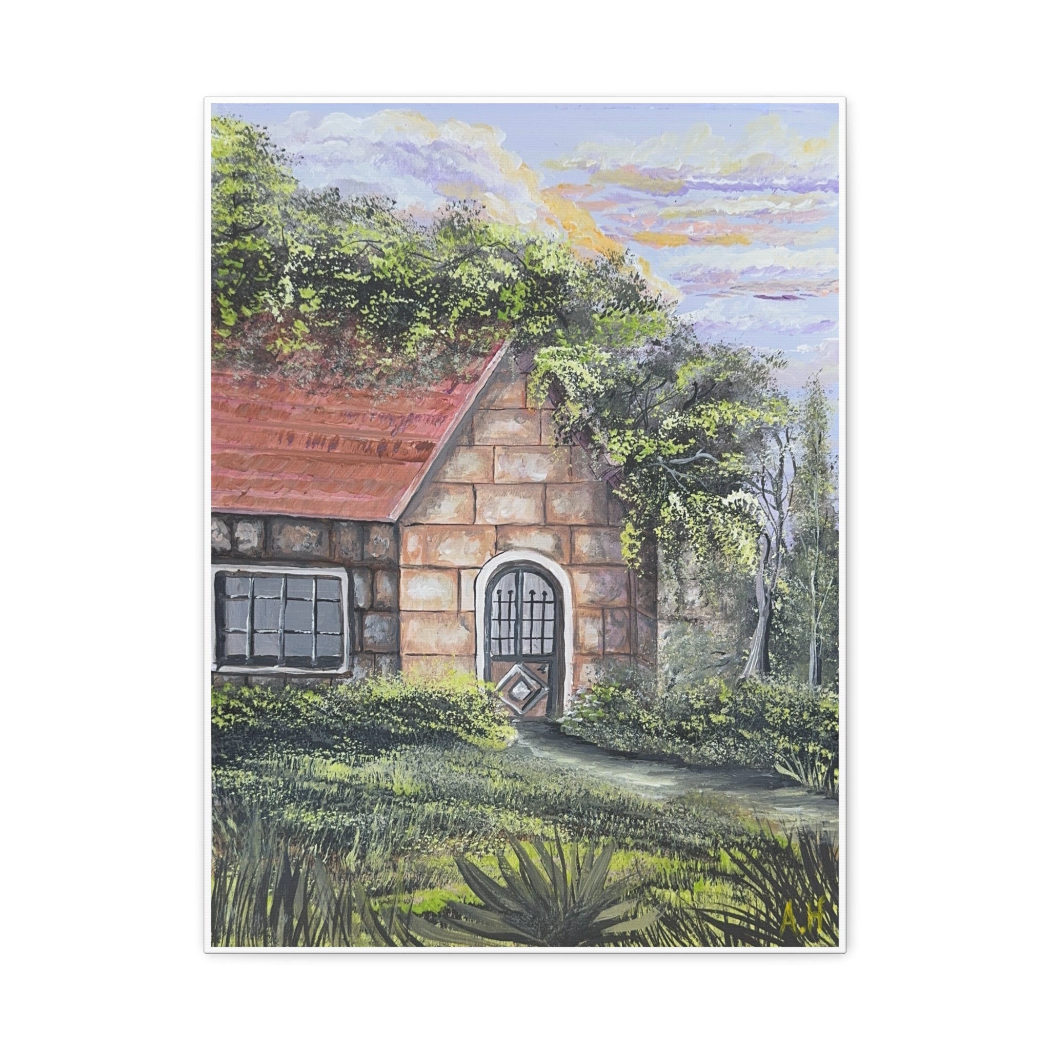 Baytna | بيتنا — Lebanese Stone House Canvas Featuring an Original Painting by Ali Hadid