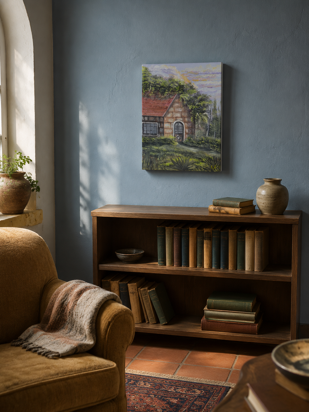 Baytna | بيتنا — Lebanese Stone House Canvas Featuring an Original Painting by Ali Hadid