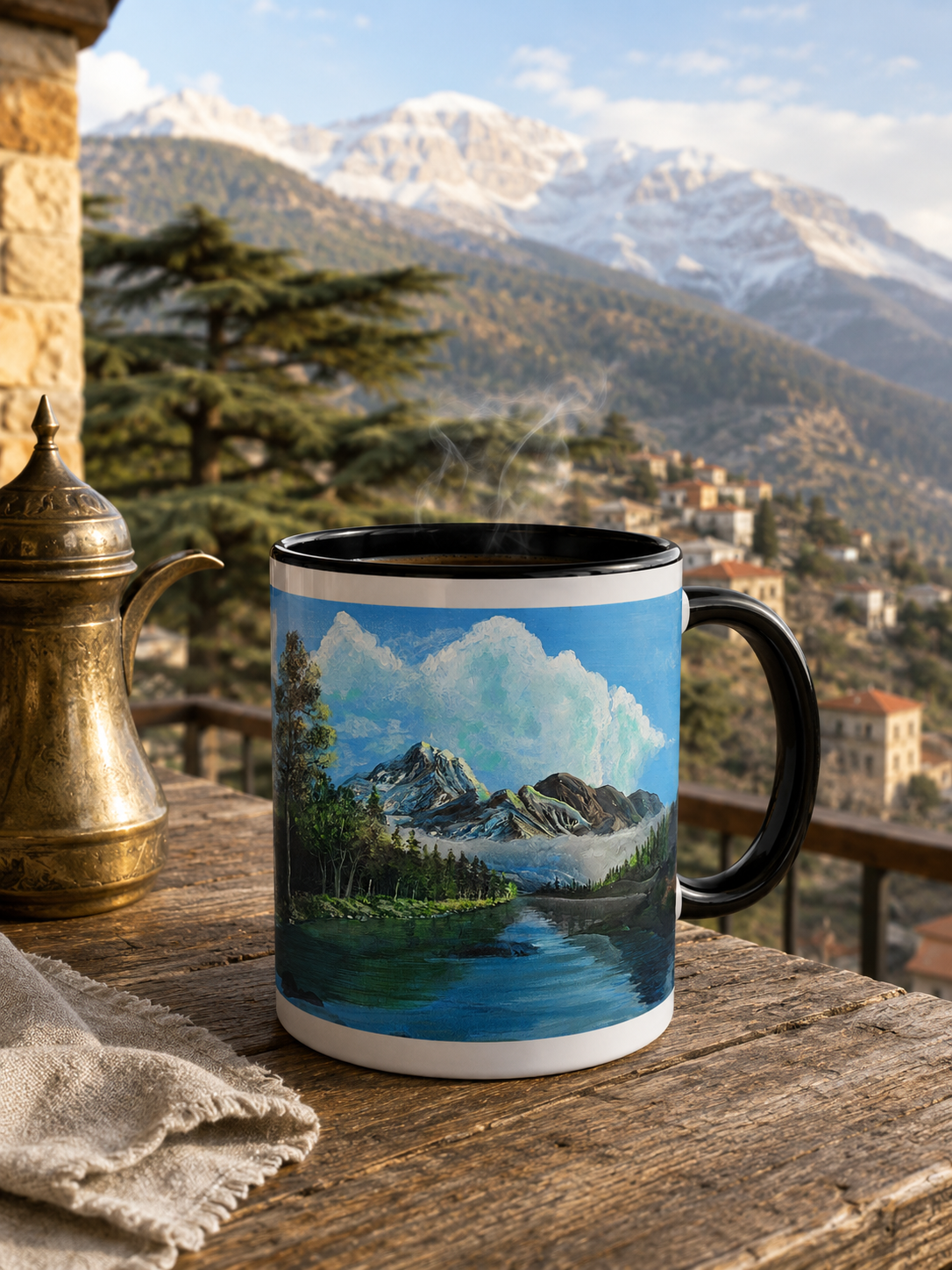 Sukoon Al Jibal | سكون الجبال — Lebanese Mountain Art Mug by Ali Hadid