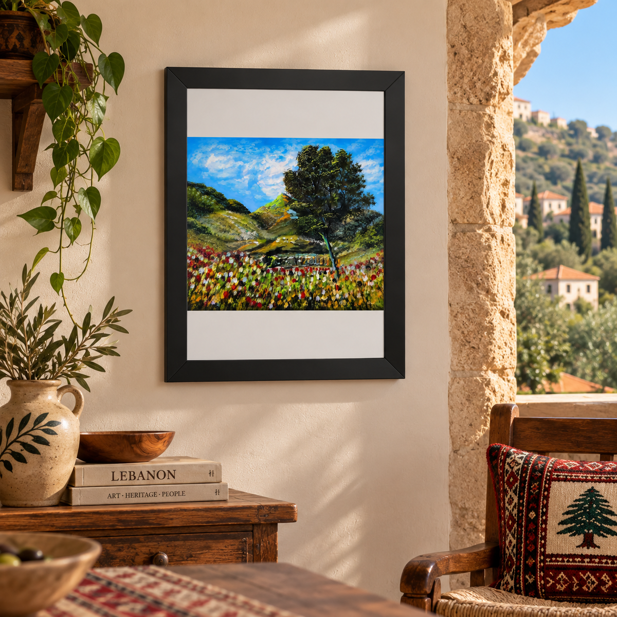 Where the Meadows Meet the Sky | حيث تلتقي المروج بالسماء — Ali Hadid Framed Art Poster