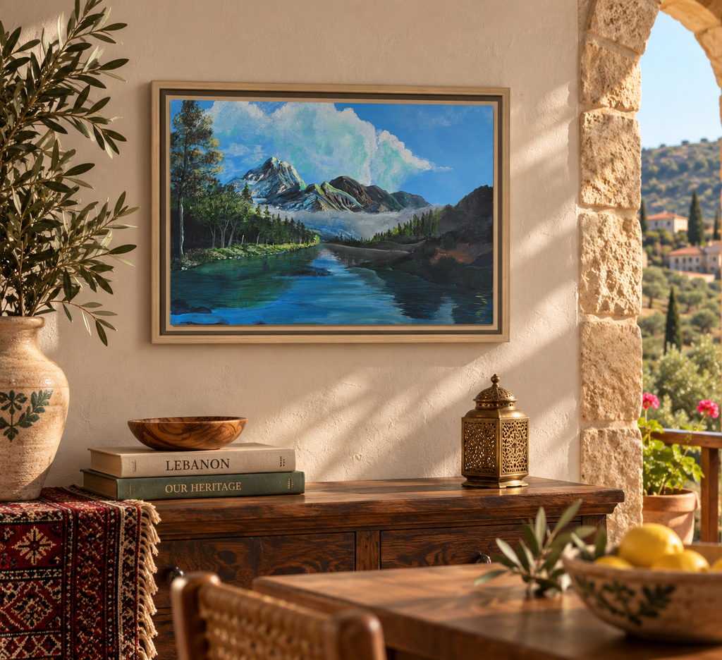 Sukoon Al Jibal | سكون الجبال — Framed Mountain Landscape by Ali Hadid