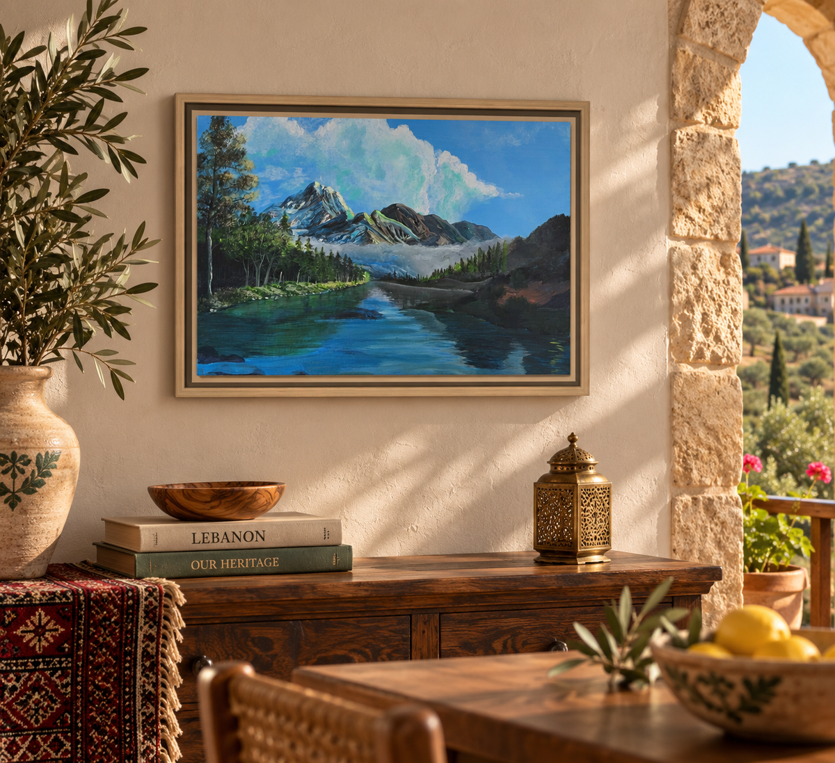 Sukoon Al Jibal | سكون الجبال — Framed Mountain Landscape by Ali Hadid