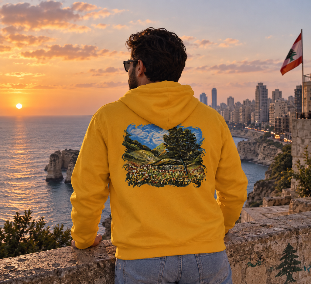 Where the Meadows Meet the Sky | حيث تلتقي المروج بالسماء — Ali Hadid Art Hoodie