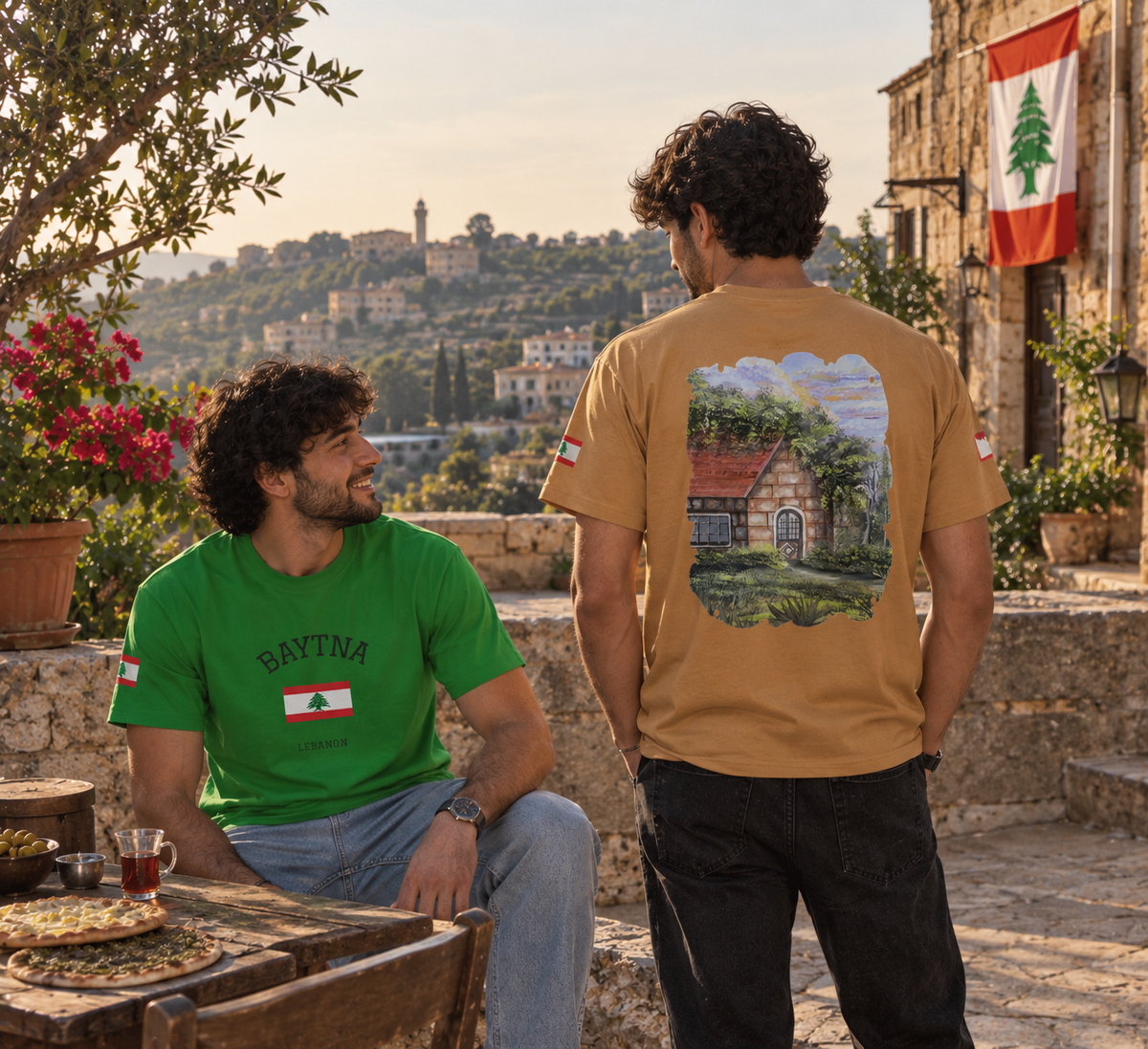 Baytna | بيتنا — Lebanese Heritage Art T-Shirt Featuring an Original Painting by Ali Hadid