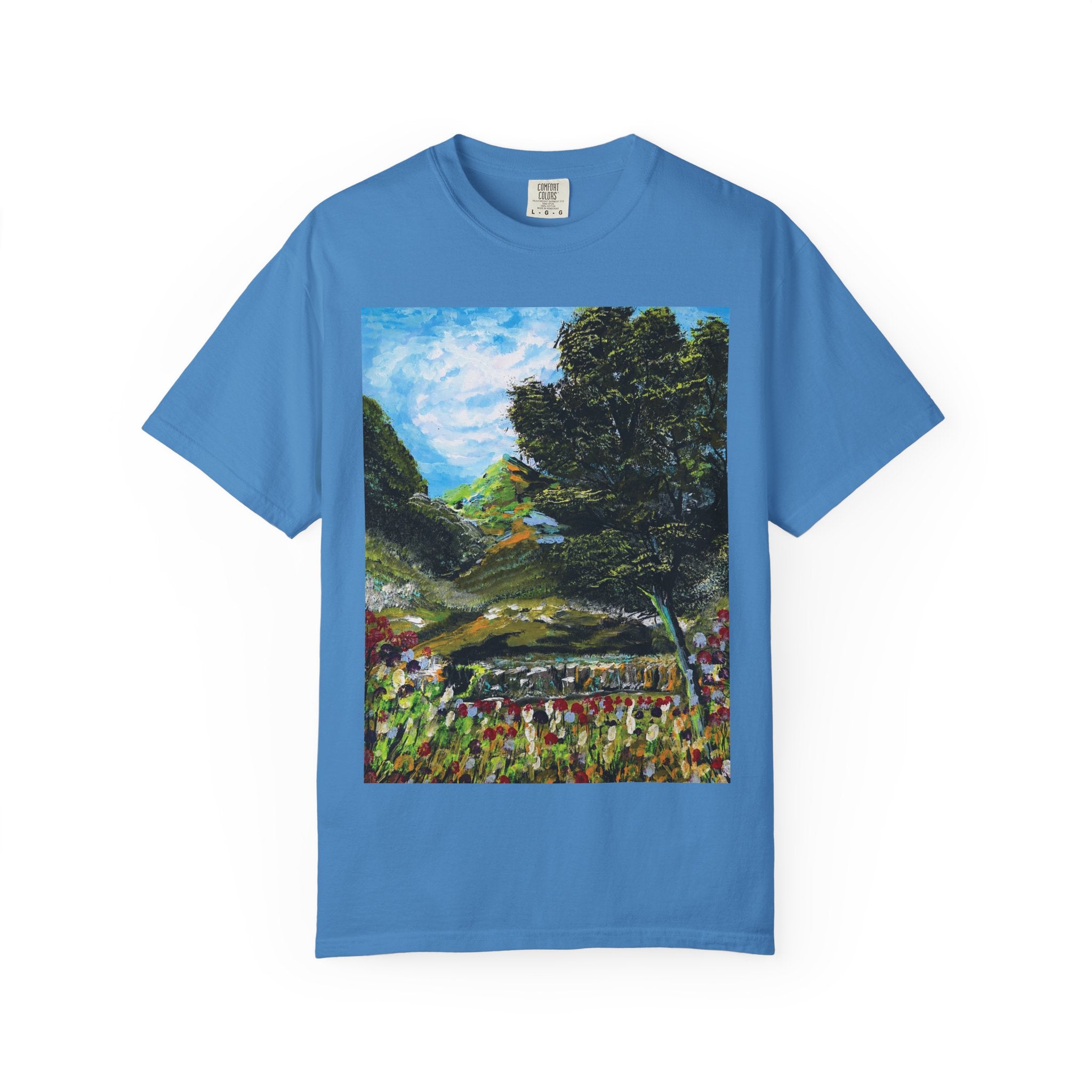 Where the Meadows Meet the Sky | حيث تلتقي المروج بالسماء — Ali Hadid Art T-Shirt