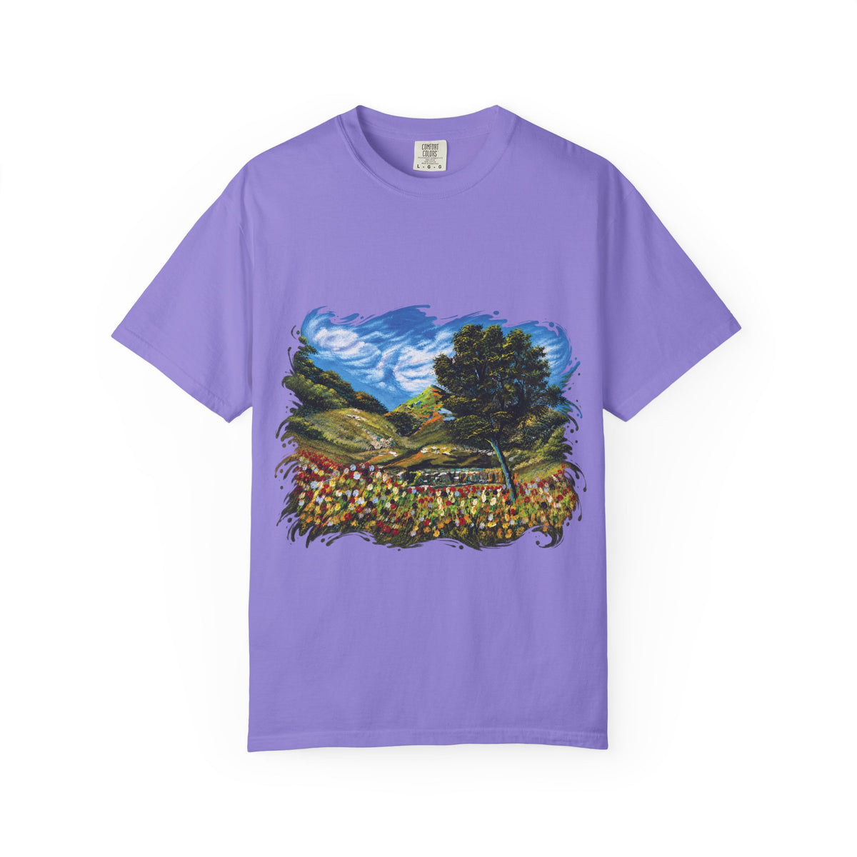Where the Meadows Meet the Sky | حيث تلتقي المروج بالسماء — Ali Hadid Art T-Shirt