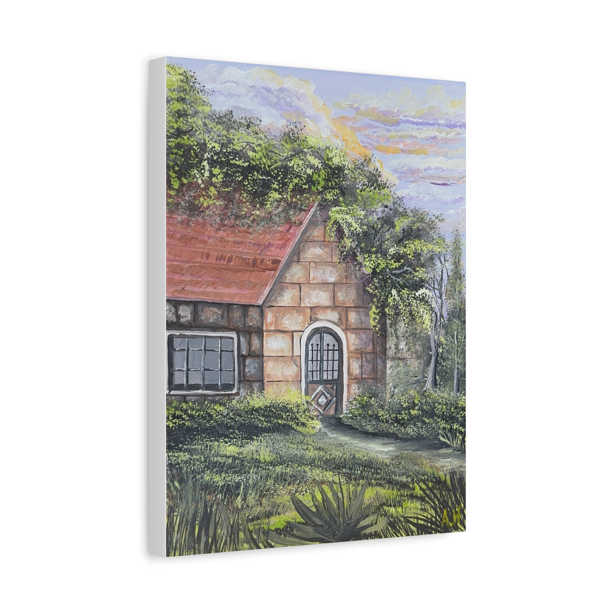 Baytna | بيتنا — Lebanese Stone House Canvas Featuring an Original Painting by Ali Hadid