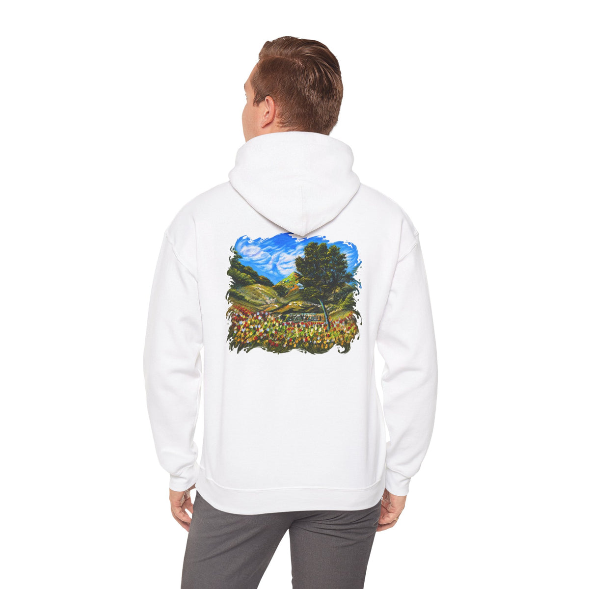 Where the Meadows Meet the Sky | حيث تلتقي المروج بالسماء — Ali Hadid Art Hoodie
