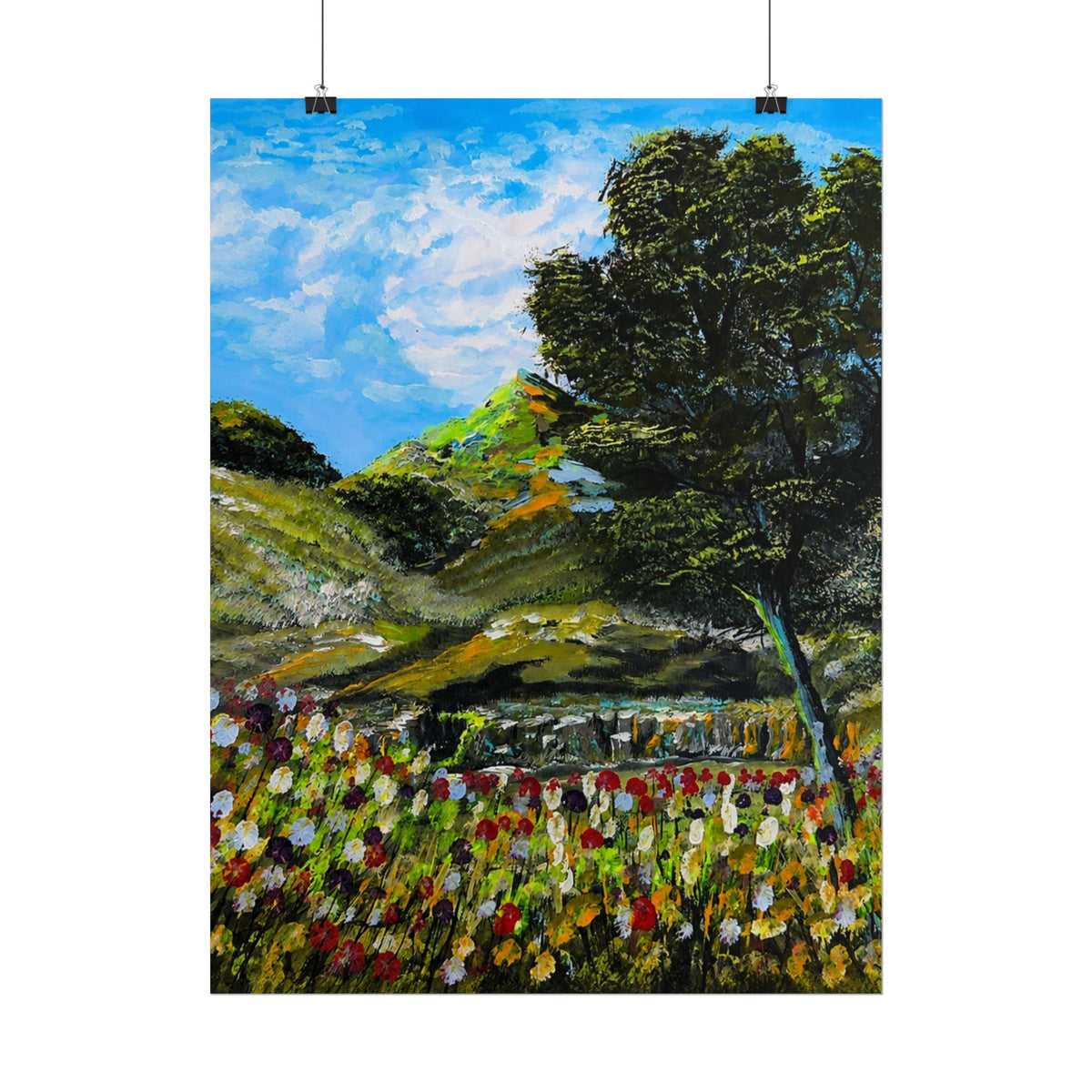 Where the Meadows Meet the Sky | حيث تلتقي المروج بالسماء — Ali Hadid Art Rolled Poster