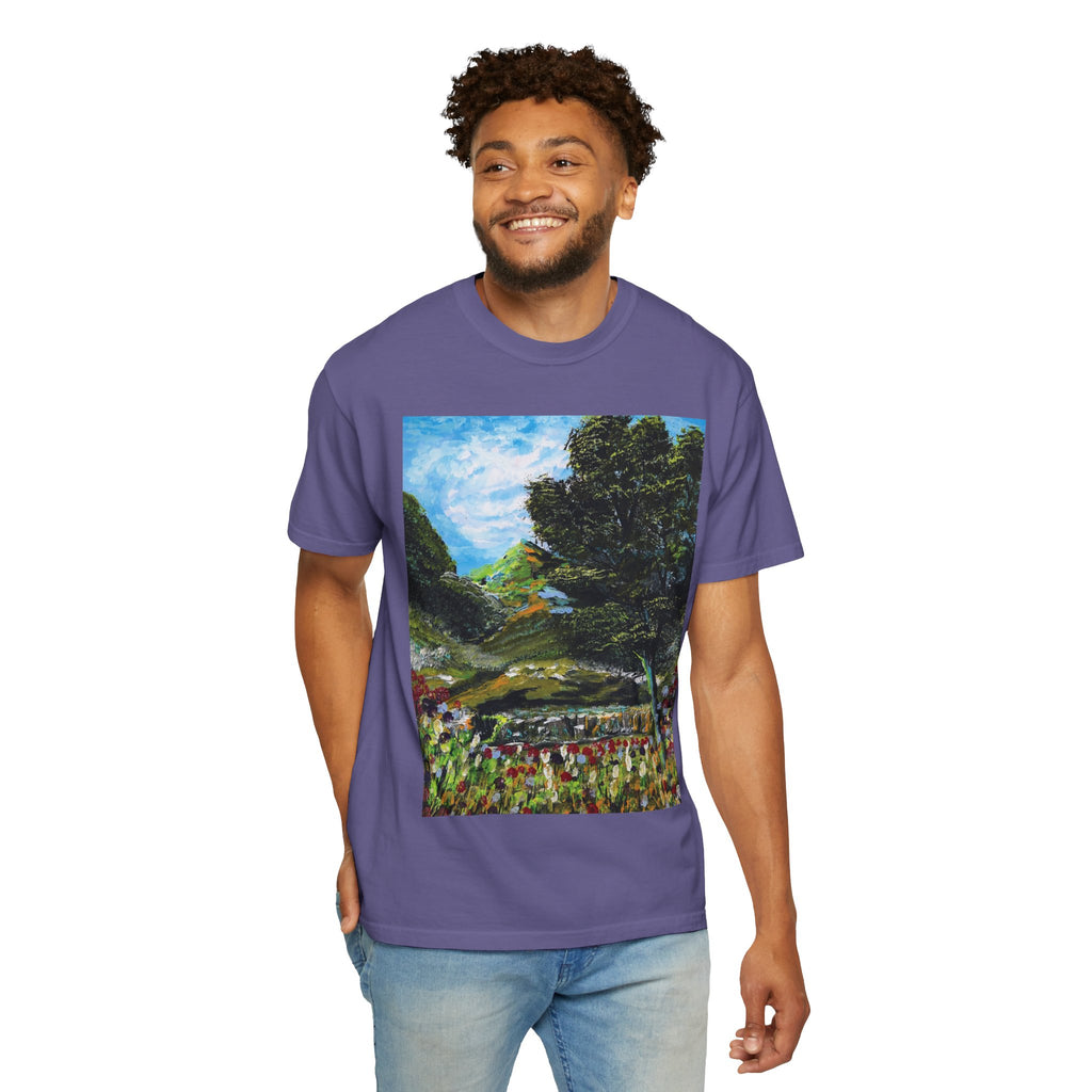 Where the Meadows Meet the Sky | حيث تلتقي المروج بالسماء — Ali Hadid Art T-Shirt