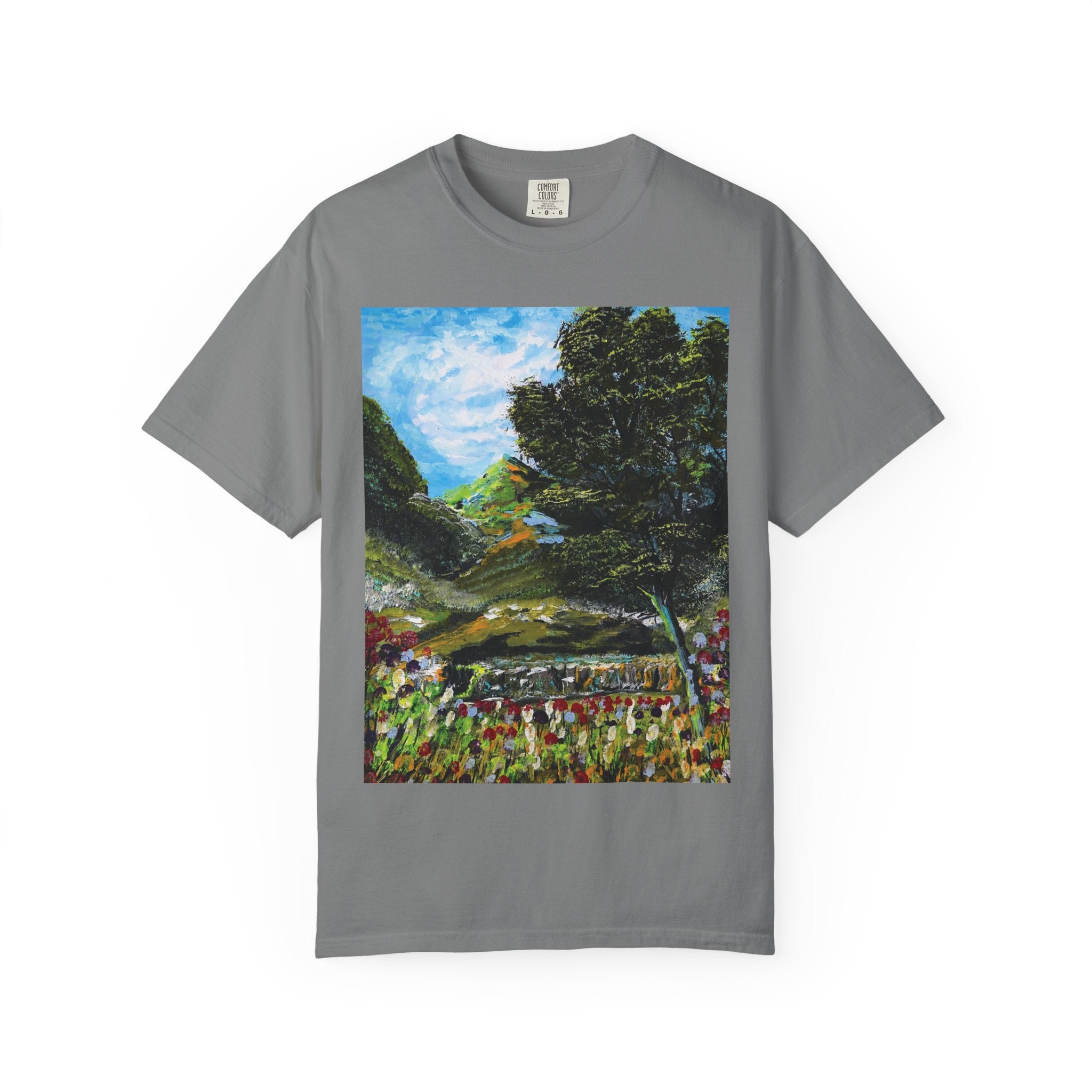 Where the Meadows Meet the Sky | حيث تلتقي المروج بالسماء — Ali Hadid Art T-Shirt
