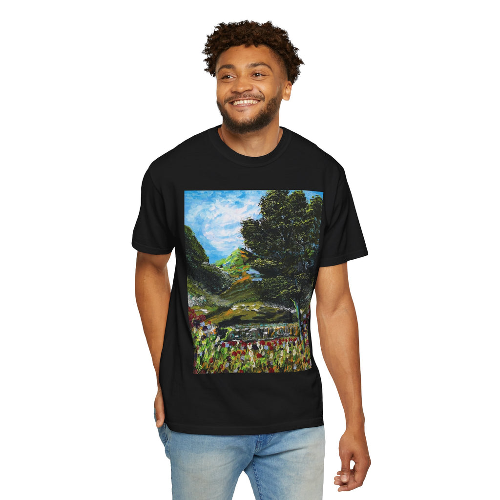 Where the Meadows Meet the Sky | حيث تلتقي المروج بالسماء — Ali Hadid Art T-Shirt