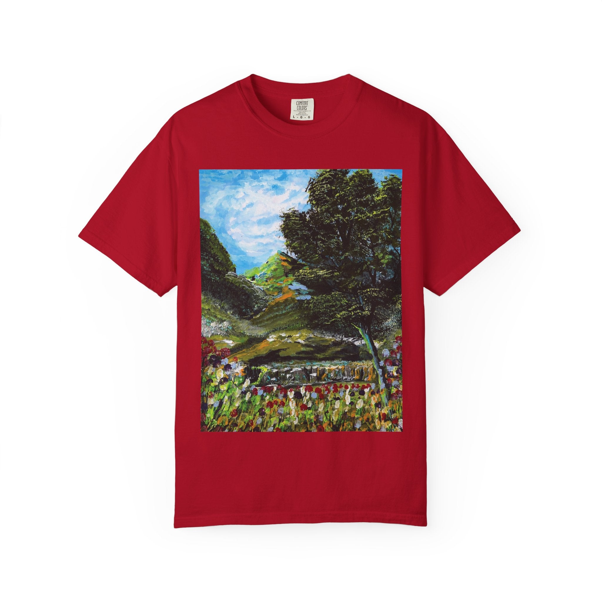 Where the Meadows Meet the Sky | حيث تلتقي المروج بالسماء — Ali Hadid Art T-Shirt