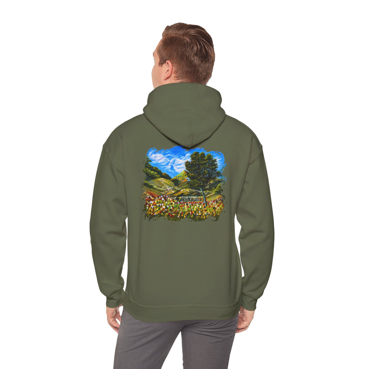 Where the Meadows Meet the Sky | حيث تلتقي المروج بالسماء — Ali Hadid Art Hoodie