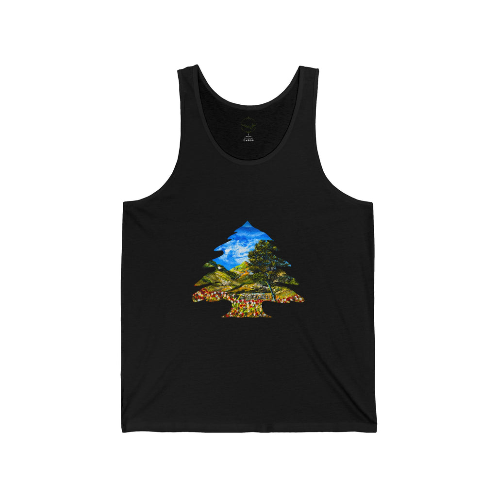 Where the Meadows Meet the Sky | حيث تلتقي المروج بالسماء Tank Top — Lebanese Landscape Art