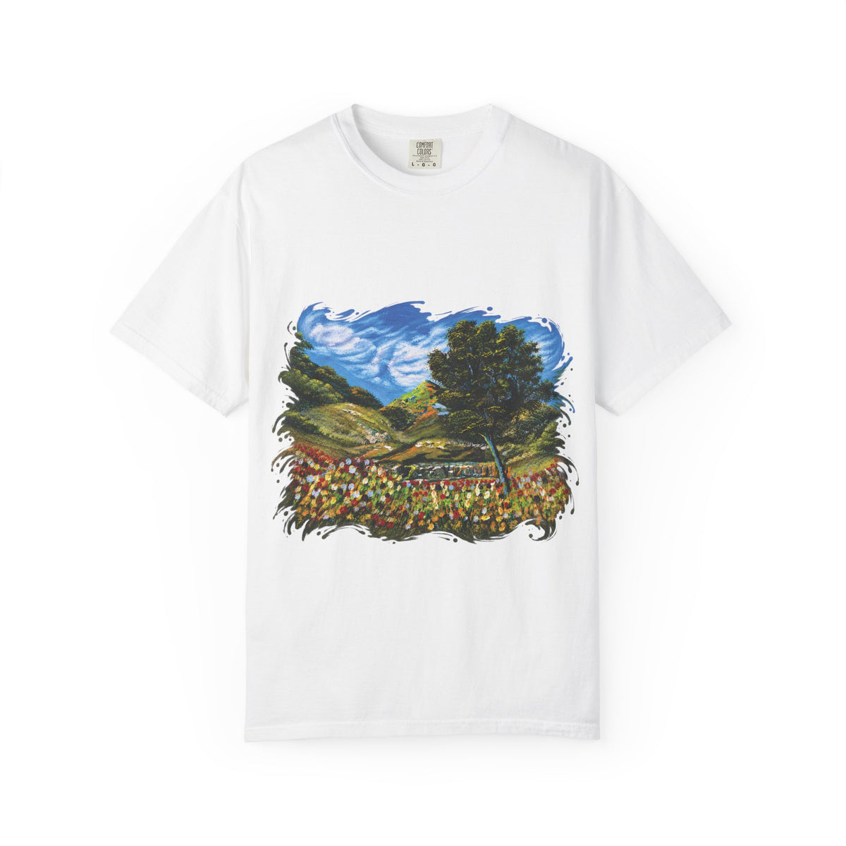Where the Meadows Meet the Sky | حيث تلتقي المروج بالسماء — Ali Hadid Art T-Shirt