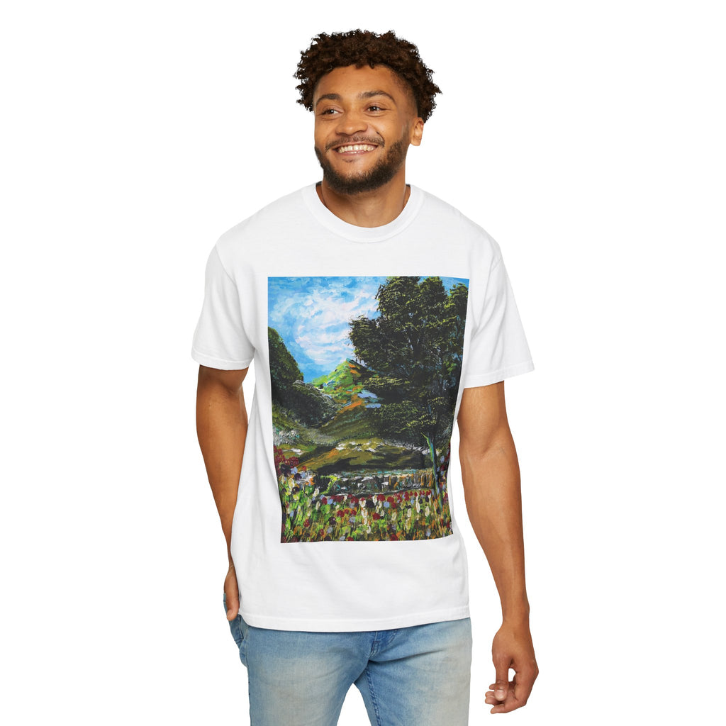 Where the Meadows Meet the Sky | حيث تلتقي المروج بالسماء — Ali Hadid Art T-Shirt