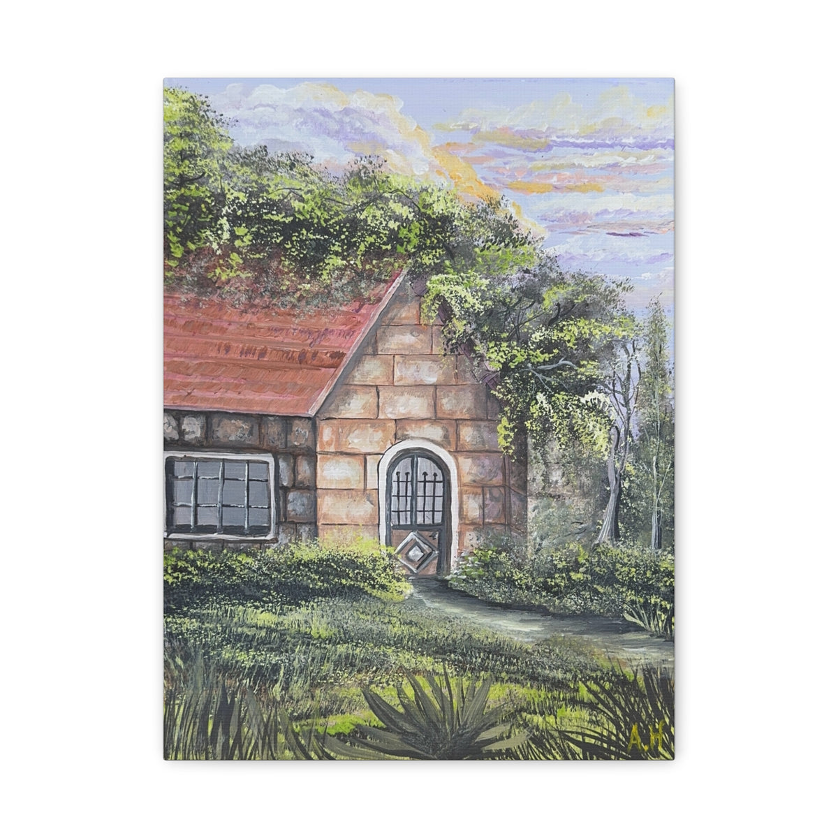 Baytna | بيتنا — Lebanese Stone House Canvas Featuring an Original Painting by Ali Hadid