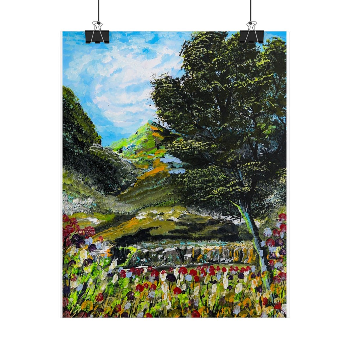 Where the Meadows Meet the Sky | حيث تلتقي المروج بالسماء — Ali Hadid Art Rolled Poster