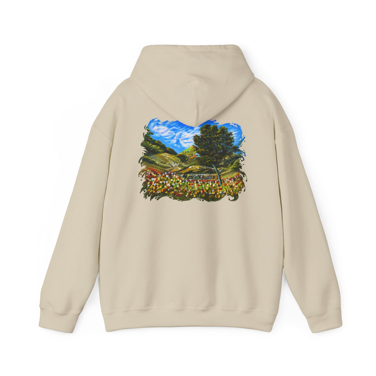 Where the Meadows Meet the Sky | حيث تلتقي المروج بالسماء — Ali Hadid Art Hoodie
