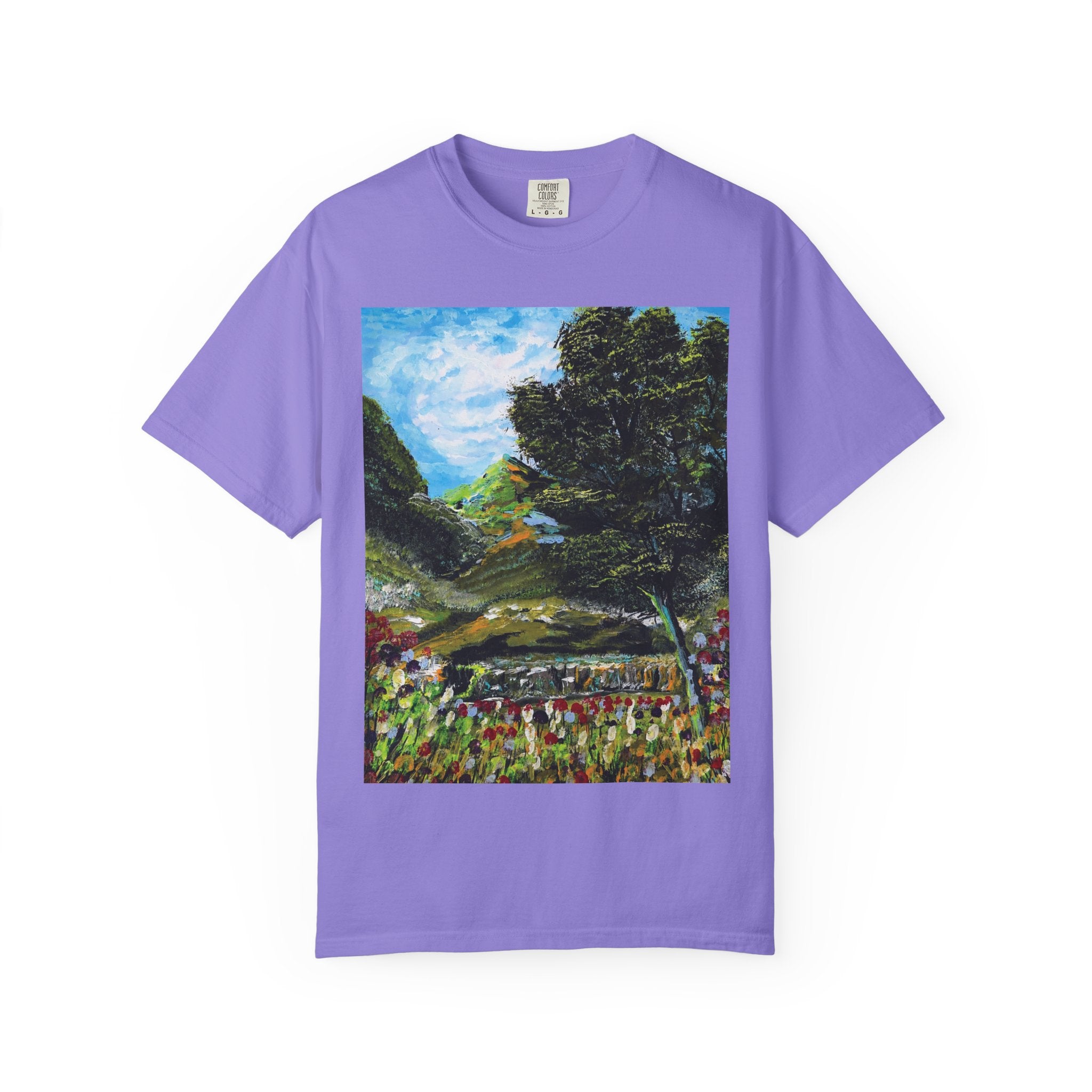 Where the Meadows Meet the Sky | حيث تلتقي المروج بالسماء — Ali Hadid Art T-Shirt