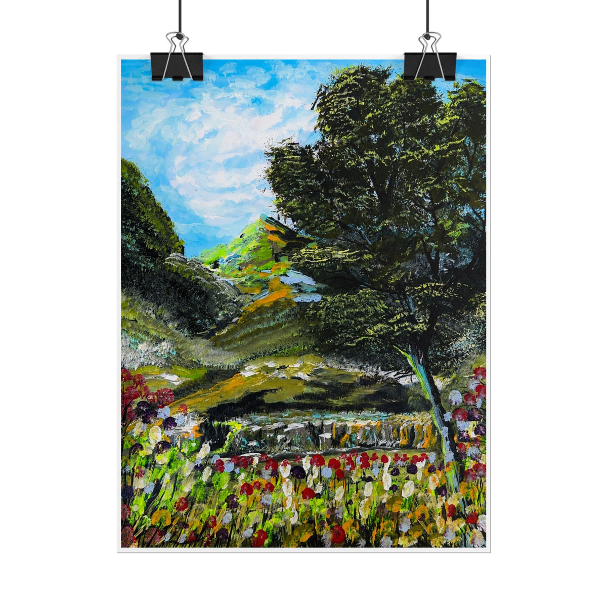 Where the Meadows Meet the Sky | حيث تلتقي المروج بالسماء — Ali Hadid Art Rolled Poster