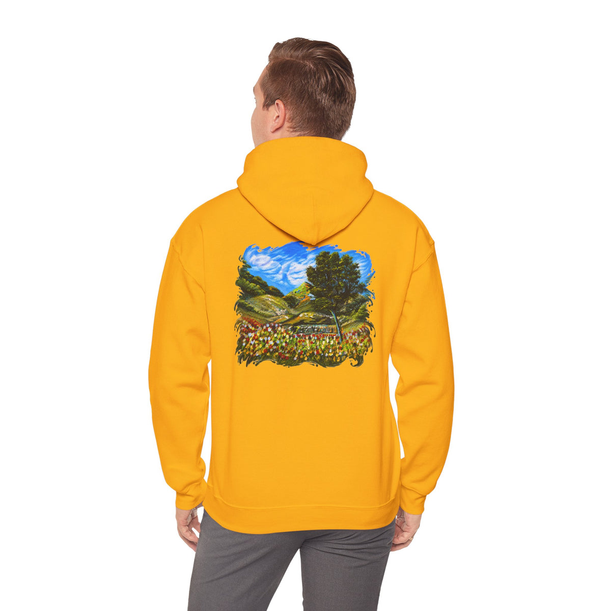 Where the Meadows Meet the Sky | حيث تلتقي المروج بالسماء — Ali Hadid Art Hoodie